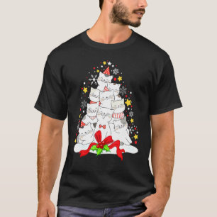 Camiseta Árvore de Natal Gato Para Homens Árvore de Natal G
