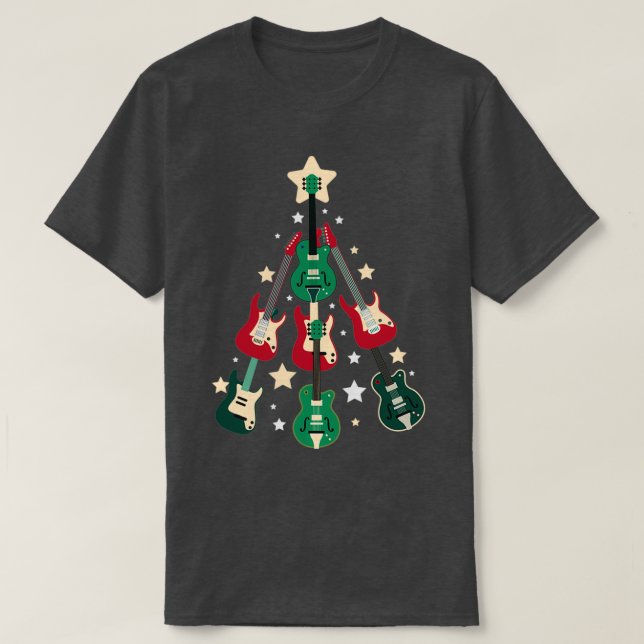 CAMISETA ÁRVORE DE NATAL GUITAR (Frente do Design)