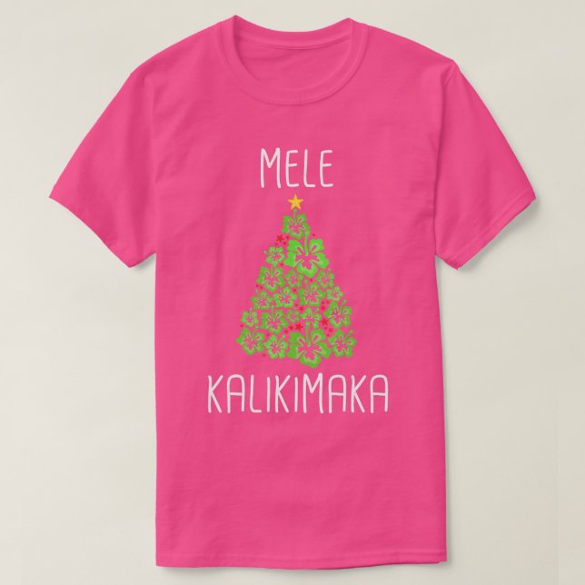 Camiseta Árvore de Natal Havaiana Mele Kalikimaka Hawaii Tr (Frente do Design)