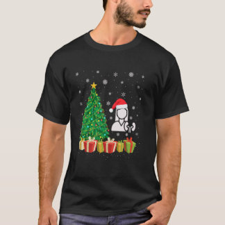 Camiseta Árvore de Natal Iluminação Chapéu de Papai Noel En