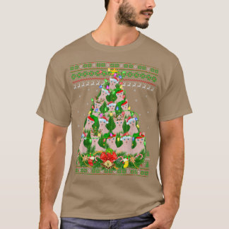 Camiseta Árvore de Natal Iluminada Gato Sphynx Natal Feio C