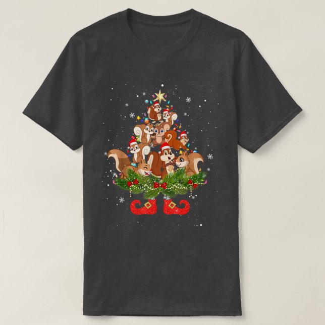 Camiseta Árvore de Natal Kangaroos Luzes Engraçadas Santa H (Frente do Design)