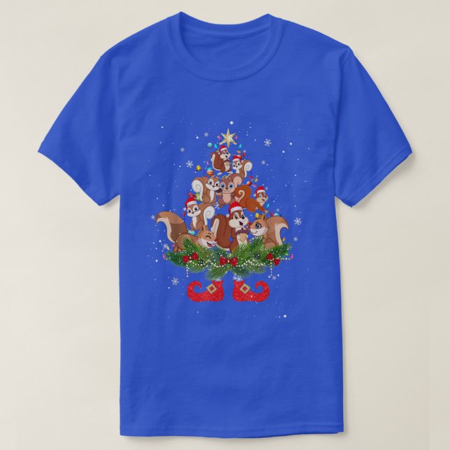 Camiseta Árvore de Natal Kangaroos Luzes Engraçadas Santa H (Frente do Design)