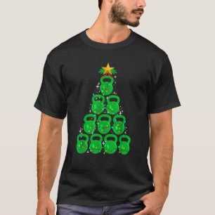 Camiseta Árvore de Natal Kettlebell Xmas Gym Workout Malhaç