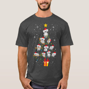 Camiseta Árvore de Natal Koala Luz Engraçada Xmas Mulheres