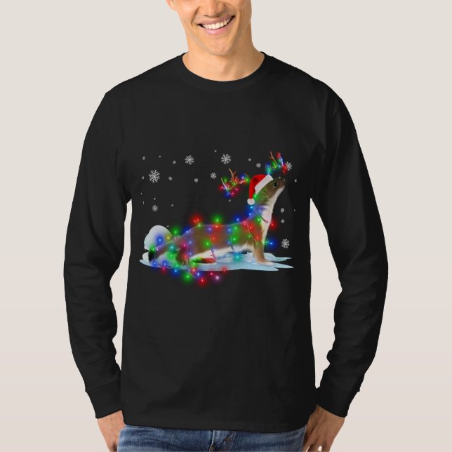 Camiseta Árvore de Natal Light Pajama Animal Xmas (Frente)