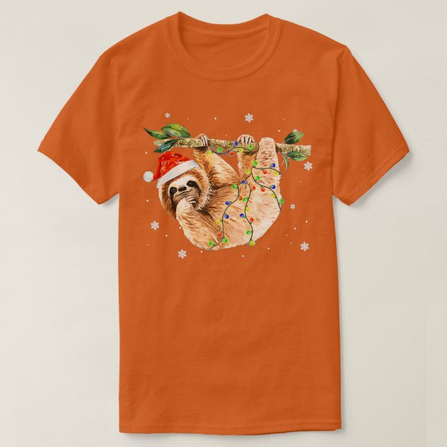 Camiseta Árvore de Natal Lights Santa Hat 1 (Frente do Design)