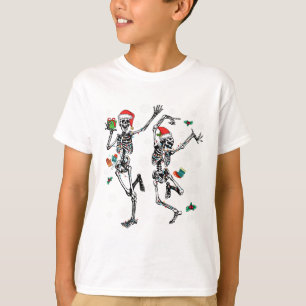 Camiseta Árvore de Natal Luzes de Natal Esqueleto de Natal 