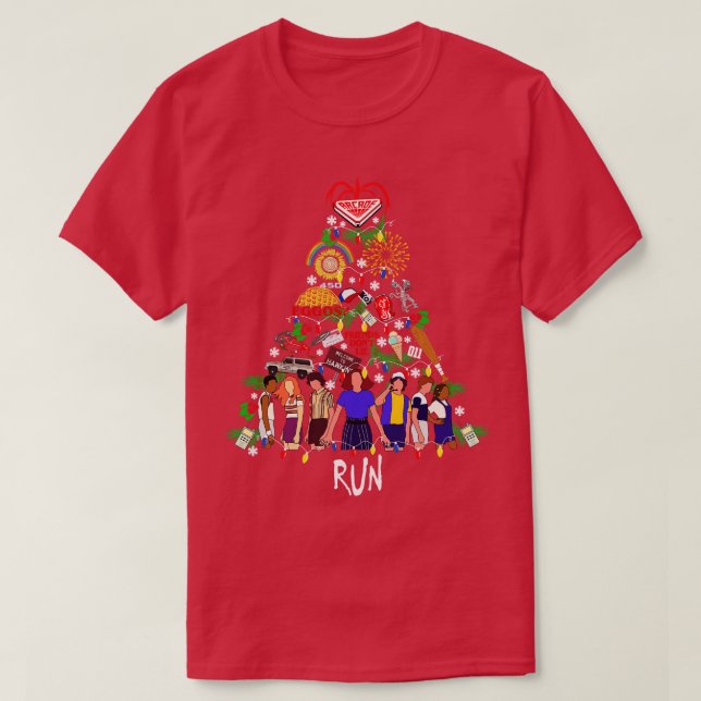 Camiseta Árvore de Natal Mais Estranha (Frente do Design)