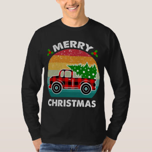 Camiseta Árvore de Natal Meritíssimo Retro Xadrez Red Truck