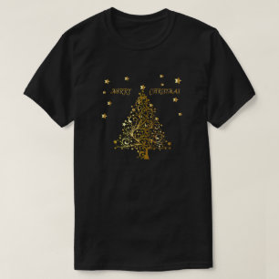 Camiseta Árvore de Natal metálica estrelado bonita do our