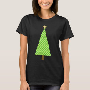 Camiseta Árvore de Natal moderna da bolinhas verde limão