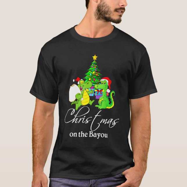 Camiseta Árvore De Natal No Pajama Natal Bayou Cajun (Frente)