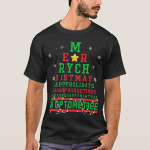 Camiseta Árvore de Natal Optometria Óculos Natal