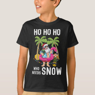 Camiseta Árvore de Natal Palmeira Papai Noel Surfando Praia