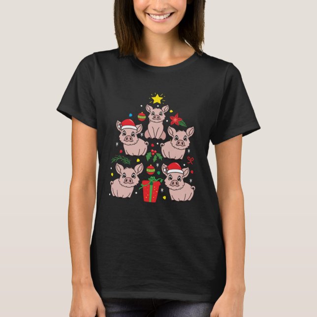Camiseta Árvore de Natal Pig Pig (Frente)