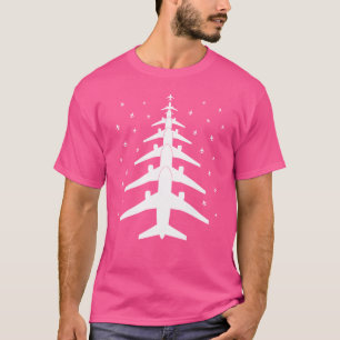 Camiseta Árvore de Natal Piloto de Avião Engraçada para Avi