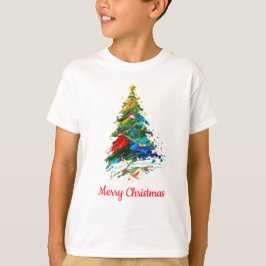 Camiseta Árvore de Natal Pintura a Óleo Personalizável Cria