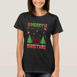 Camiseta Árvore de Natal Plaid Búfalo Vermelho Gato Ragdoll