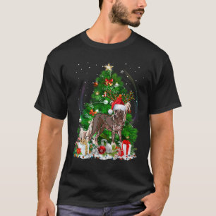 Camiseta Árvore de Natal Prendido Chinês Cachorro Leve Paja