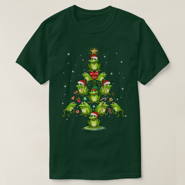 Camiseta Árvore de Natal Presente Decoração Sapo Fofo Natal (Frente do Design)