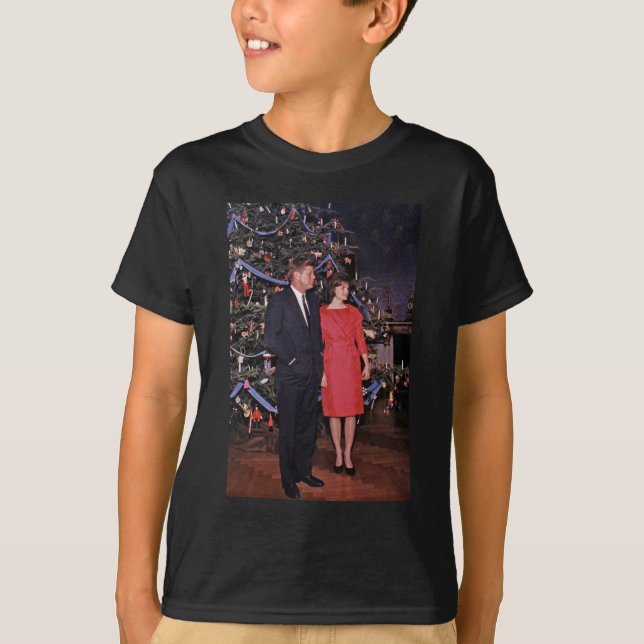 Camiseta Árvore de Natal Presidente John Kennedy & Jacqueli (Frente)