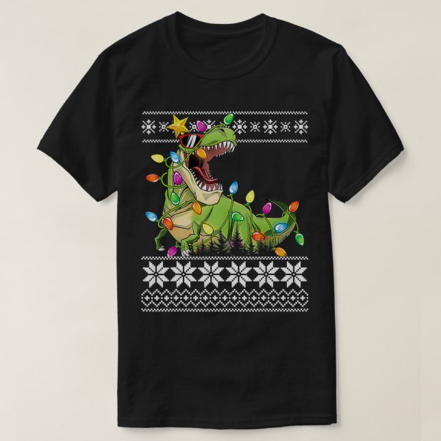 Camiseta Árvore de Natal Re Crianças Meninos Engraçados Xma (Frente do Design)
