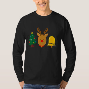 Camiseta Árvore de Natal Rena Batedeira Pré-Escolar Infanti