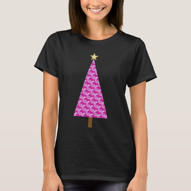 Camiseta Árvore de natal roxa (Frente)