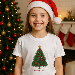 Camiseta árvore de natal russa do país, branco