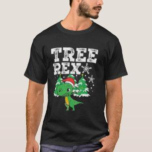 Camiseta Árvore de Natal Santa Hat Rex Dinossaur Natal Long