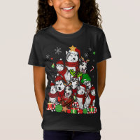 Árvore de Natal Siberian Husky T Shirt Xmas Gift D