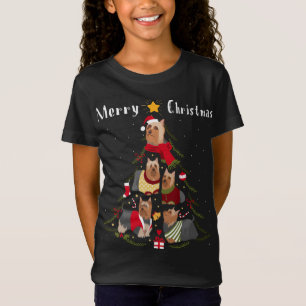 Camiseta Árvore de Natal Silky Terrier Lover Xmas Proprietá