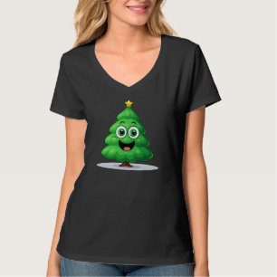 Camiseta Árvore de Natal Simples Festiva Festiva Engraçada