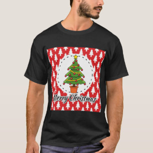 Camiseta Árvore de Natal sobre Pinheiros Vermelhos - Feliz