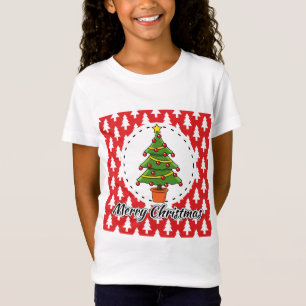 Camiseta Árvore de Natal sobre Pinheiros Vermelhos - Feliz 