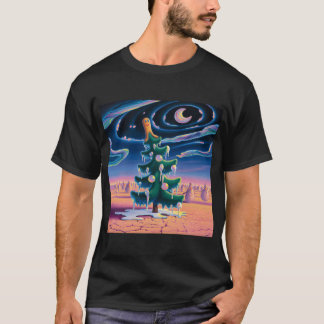 Camiseta Árvore de Natal Surrealista com Topo de Biscoito d