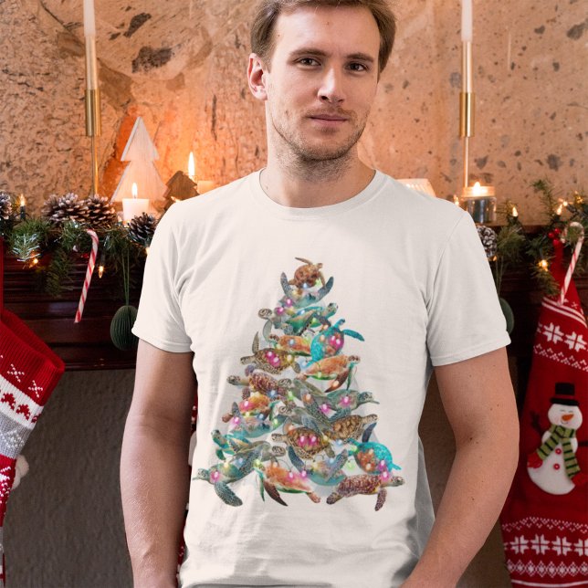 Camiseta Árvore de Natal Tartaruga Ornamento Árvore de Nata (Criador carregado)