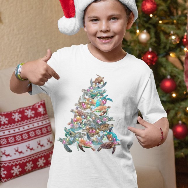 Camiseta Árvore de Natal Tartaruga Ornamento Árvore de Nata (Criador carregado)
