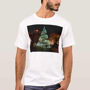 Camiseta Árvore de Natal verde iluminada