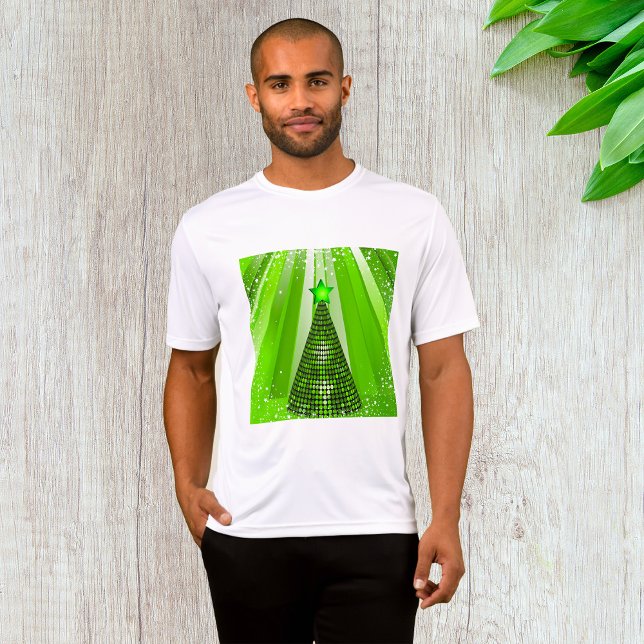 Camiseta Árvore de Natal Verde Moderna com Estrela (Criador carregado)
