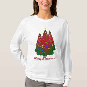Camiseta Árvore de Natal Vermelha e Verde