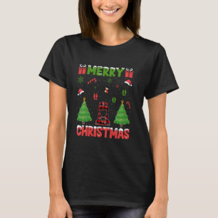 Camiseta Árvore de Natal Vermelha Plaid Búfalo Enfermeira d