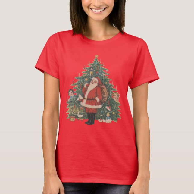 Camiseta Árvore de Natal Vitoriana Papai Noel (Frente)
