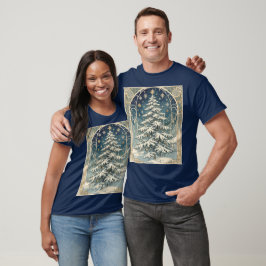 Camiseta Árvore de Natal Yule Com Galhos Coberto de Neve