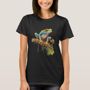 Camiseta Árvore de Olhos Vermelhos Sapo da Floresta Amarela