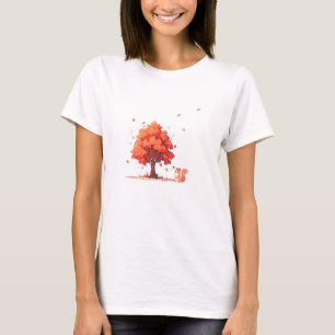 Camiseta Árvore de outono e Esquilo