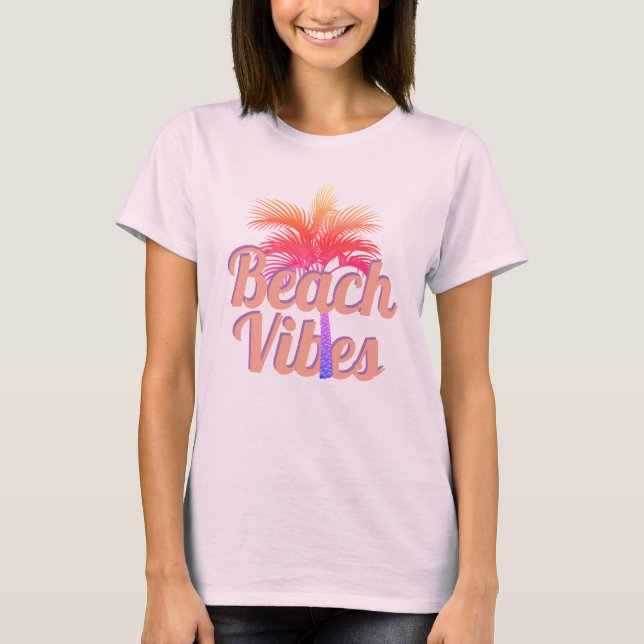 Camiseta Árvore de Palm da Retro Beach Vibes (Frente)
