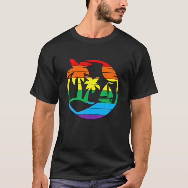 Camiseta Árvore de Palm do Arco-Íris (Frente)