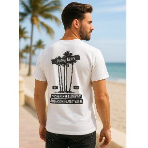 Camiseta Árvore de Palma de Férias da Família em Miami Beac